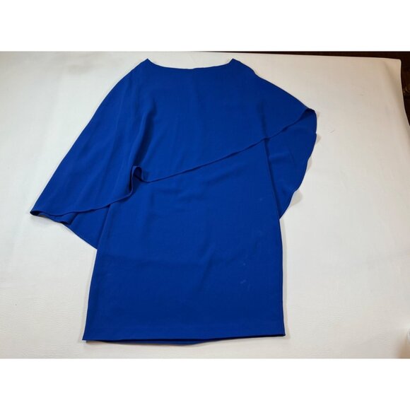 Trina Turk Womens Blue Asymmetrical Layered Dress XS Elegant FLAW - Picture 1 of 9